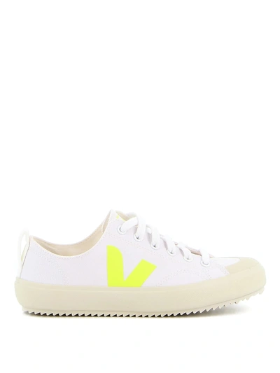 Shop Veja Nova In White Jaune Fluo