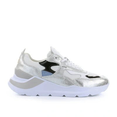 Shop Date D.a.t.e. Fuga Reflex White Silver Sneaker In Silver/white