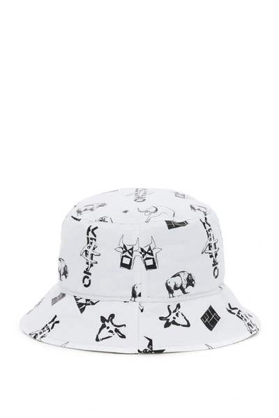 Shop Kenzo Sign & Symbol Sun Bucket Hat In Off White (white)