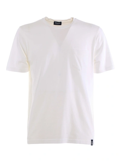 Shop Drumohr Tshirt Pocket In White