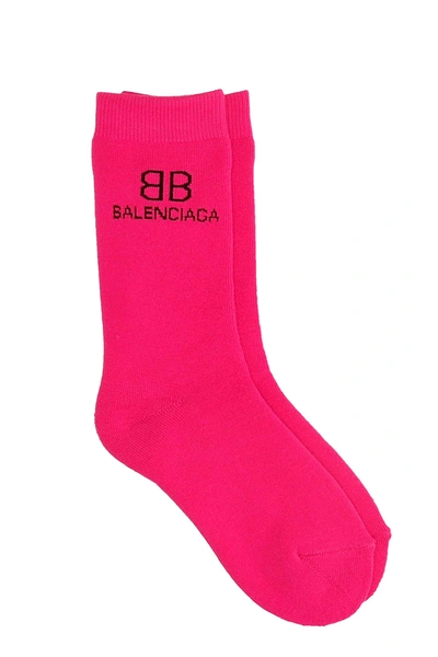 Shop Balenciaga Socks In Rose-pink Cotton