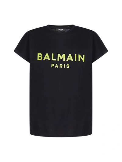 Shop Balmain T-shirt In Noir Anis