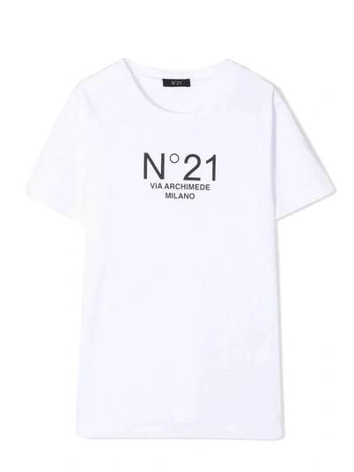 Shop N°21 White Cotton T-shirt In Bianco