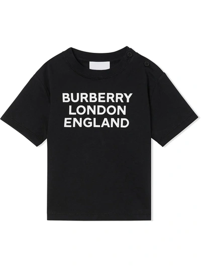 Shop Burberry Black Cotton T-shirt In Nero