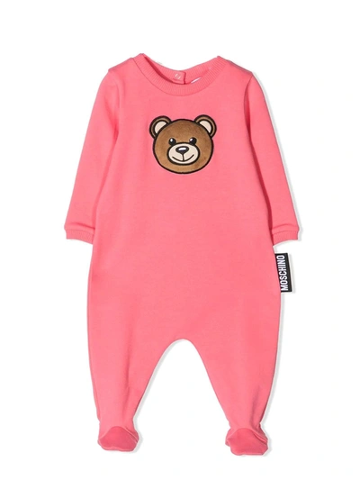 Shop Moschino Pink Stretch-cotton Pajamas In Rosa