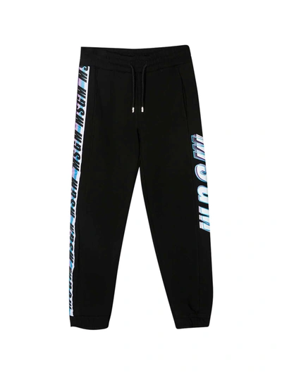 Msgm Teen Logo-print Drawstring Track Pants In Nero