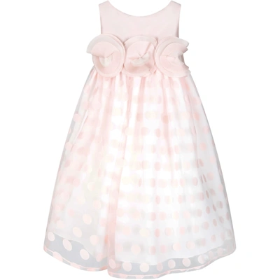 Shop La Stupenderia Pink Dress For Girl With Polka-dots