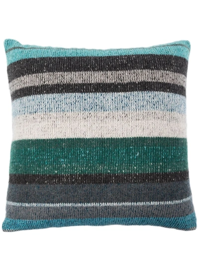 Shop The Elder Statesman Stripe Super Soft Cushion In Green