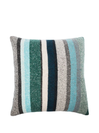 Shop The Elder Statesman Stripe Super Soft Cushion In Green