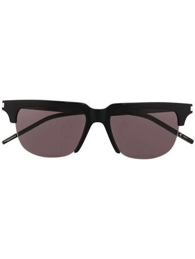 Shop Saint Laurent Ysl Classic 11 Half-rim Sunglasses In Black