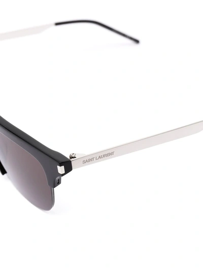 Shop Saint Laurent Ysl Classic 11 Half-rim Sunglasses In Black