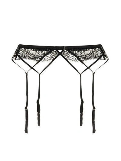 Fleur Du Mal Frankie Lace Strappy Garter In Black