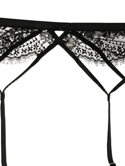 Fleur Du Mal Frankie Lace Strappy Garter In Black