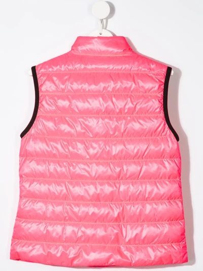Shop Moncler Teen Logo-patch Padded Gilet In Pink