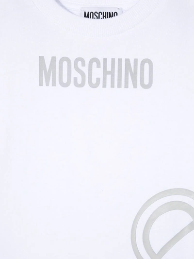 Shop Moschino Bear-motif Logo-print T-shirt In White