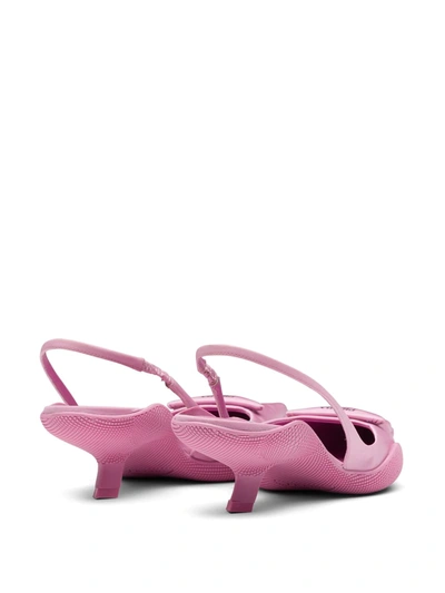 Shop Prada Gabardine Slingback Pointed Pumps In Pink