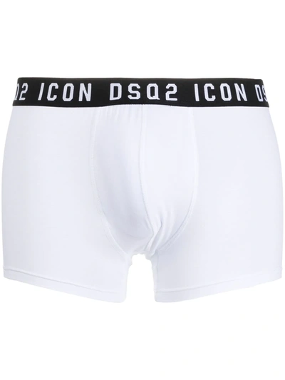 Shop Dsquared2 Logo Waistband Briefs In White