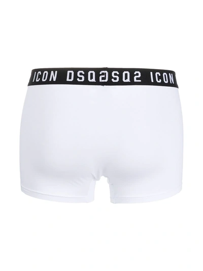 Dsquared2 Logo Boxer Shorts With Elastic Waistband In White