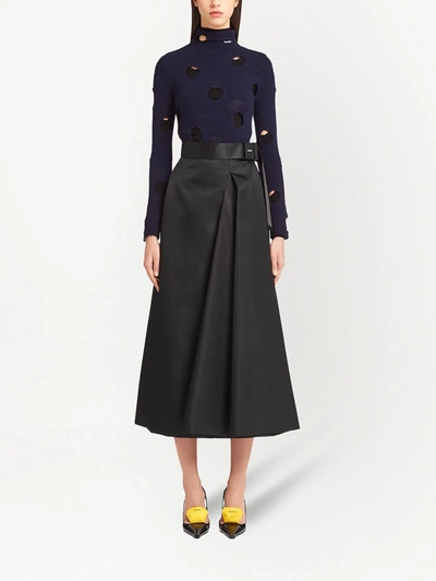 Shop Prada Re-nylon Gabardine Skirt In Black