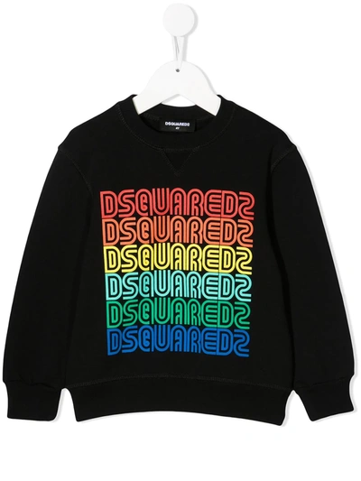 Shop Dsquared2 Multi Logo-print Sweatshirt In Black