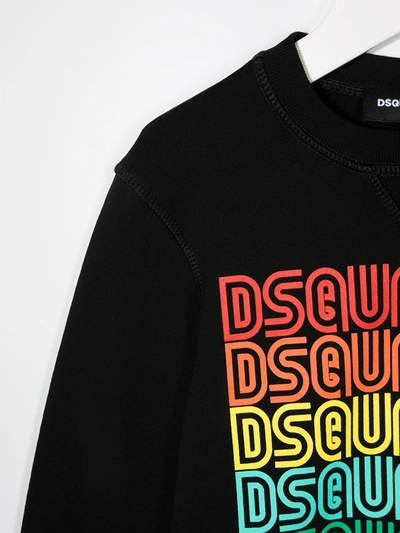 Dsquared2 Teen Multi Logo-print Sweatshirt In Black