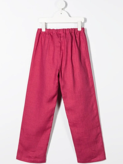 Siola Elasticated Linen Track Pants In Pink