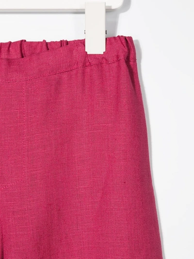 Siola Elasticated Linen Track Pants In Pink