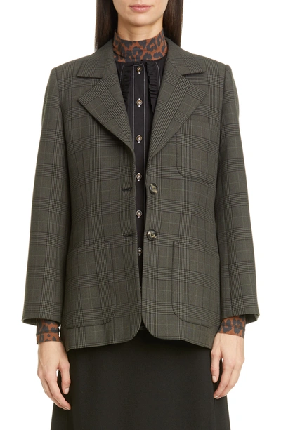 Shop Ganni Two-button Suiting Jacket In Kalamata