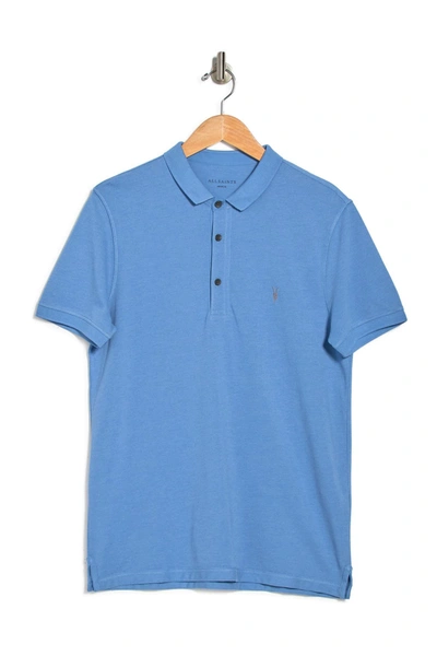 Shop Allsaints Reform Slim Fit Polo Shirt In Atlantic Blue