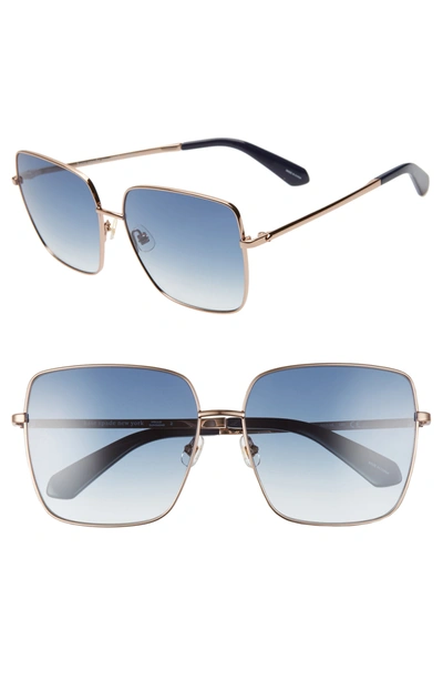 Shop Kate Spade Fenton 60mm Gradient Square Sunglasses In Blue/ Dark Blue Grad
