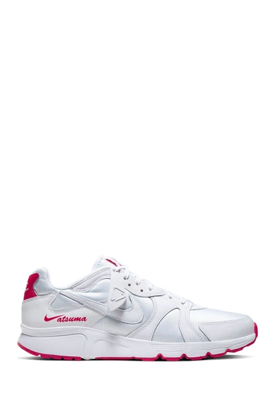Shop Nike Atsuma Leather Sneaker In 102 White/white