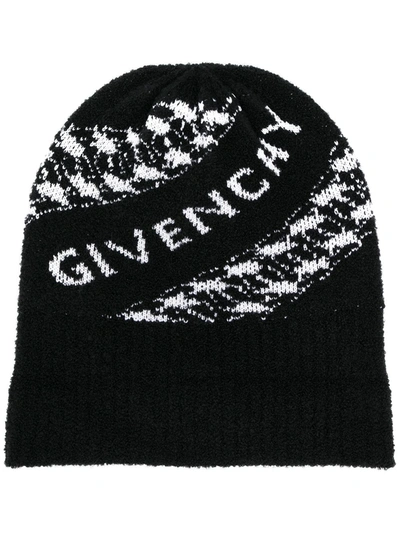 Shop Givenchy Chain Beanie With Logo In Black