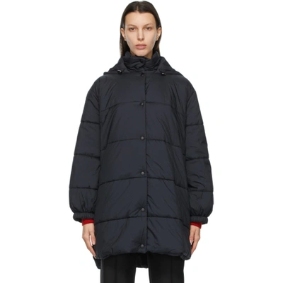 Shop Givenchy Black Insulated Logo Puffer Coat In 001-black