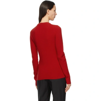 Shop Givenchy Red Wool & Cashmere Chain Collar Sweater In 626-poppy