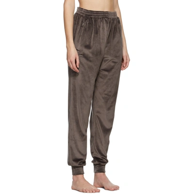 Shop Skims Taupe Velour Jogger Lounge Pants In Amethyst