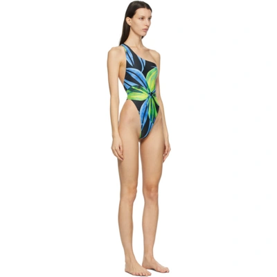 Shop Louisa Ballou Ssense Exclusive Blue & Yellow Plunge One-piece Swimsuit In Dream Catch