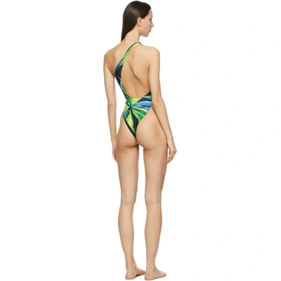 Shop Louisa Ballou Ssense Exclusive Blue & Yellow Plunge One-piece Swimsuit In Dream Catch