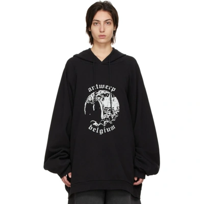 Raf Simons Black Antwerp Hoodie In 00099 Black | ModeSens