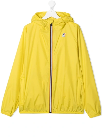 Shop K-way Teen Hooded Shell Jacket In Yellow