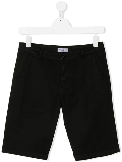 Shop Paolo Pecora Teen Long Chino Shorts In Black