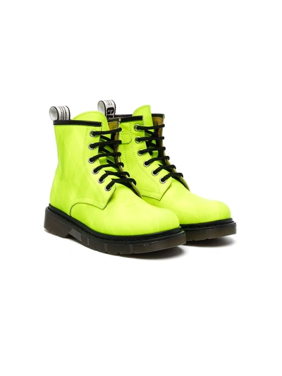 Shop Gallucci Lace-up Leather Ankle Boots In Green