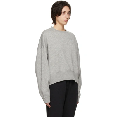 Shop Nike Grey Sportswear Essential Sweatshirt In 063 Dk Grey