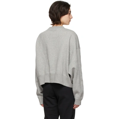 Shop Nike Grey Sportswear Essential Sweatshirt In 063 Dk Grey