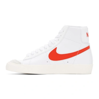 Shop Nike White & Red Blazer Mid '77 Vintage Sneakers In 101 White/h