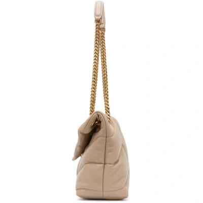 YSL 25S LOULOU PUFFER MM 29 IN BLACK CALFSKIN GOLD HARDWRE