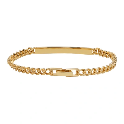 Shop Saint Laurent Gold Id Bracelet In 8030 Gold