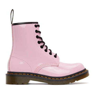 Shop Dr. Martens' Pink Patent 1460 Lace-up Boots