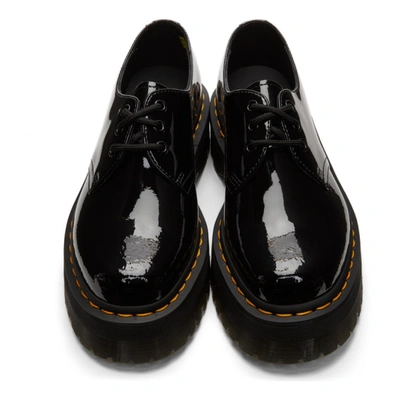 Shop Dr. Martens' Black Patent Lamper 1461 Quad Platform Derbys