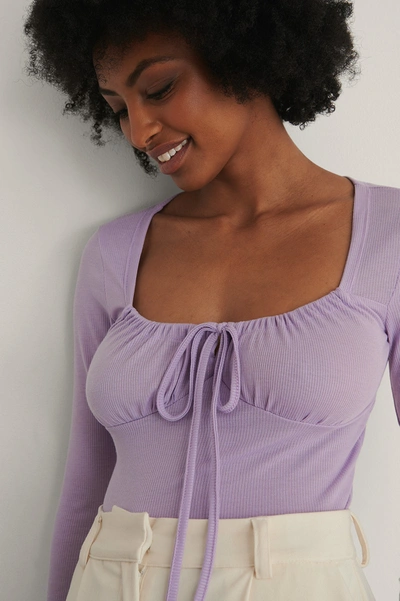 Shop Trendyol Drawstring Detail Top - Purple In Lilac