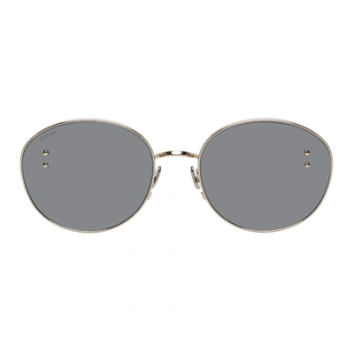 Shop Doublet Gold Metal Flame Sunglasses In Grey